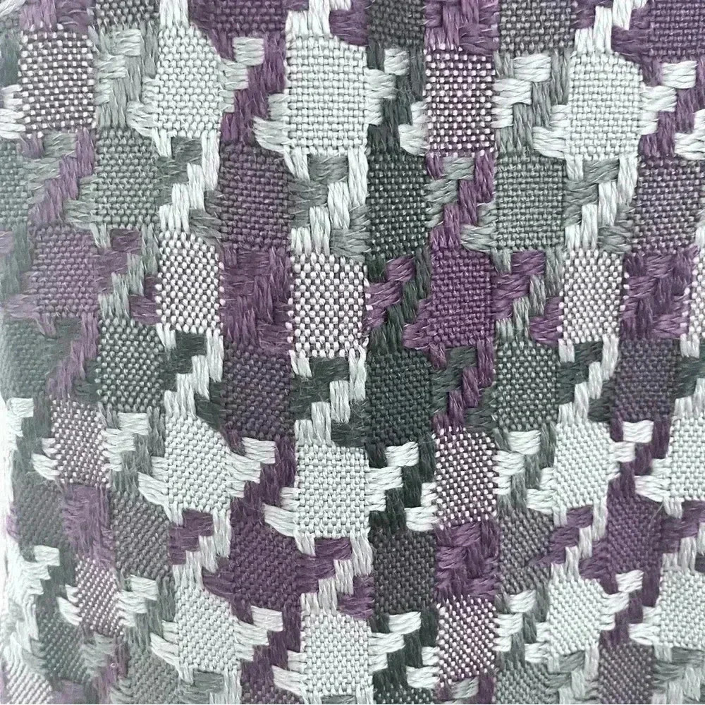 RABBIT RABBIT RABBIT purple grey black plaid fringe tweed knee length dress 10 - Picture 6 of 9